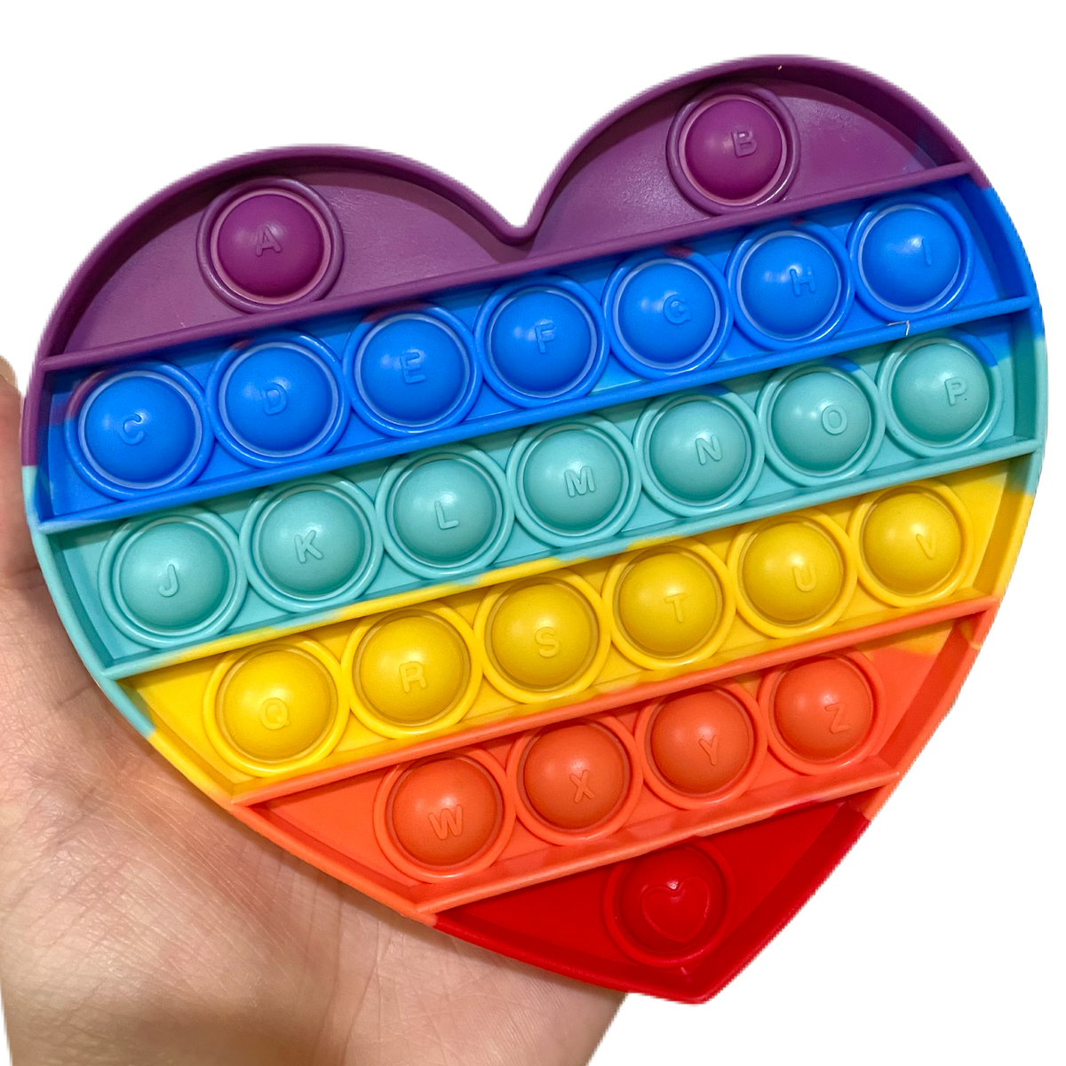 rainbow heart pop-it